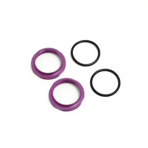 Tekno RC Shock Adjustment Nuts (Purple ano, 2pcs) TKR6013BP 